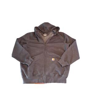 Carhartt Rain Defender Full Zip Hoodie Sweatshirt Mens XL Tall Gray Loose Fit